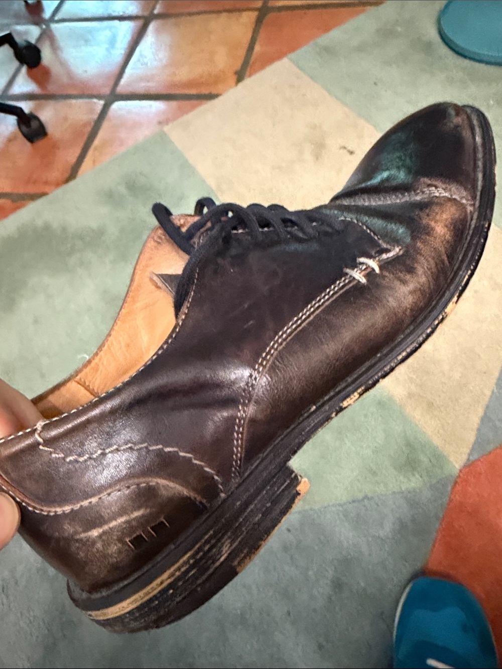 Men's Bed Stu Black Leather Lace-Up Dress Shoe